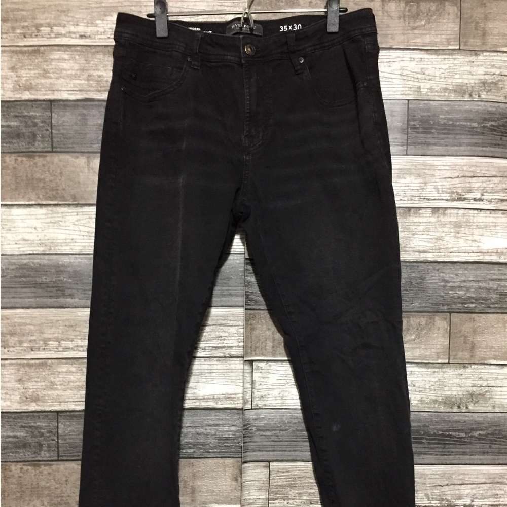 Liverpool Modern Straight Jeans Men’s 35x30 Black Denim Stretch - Picture 5 of 11